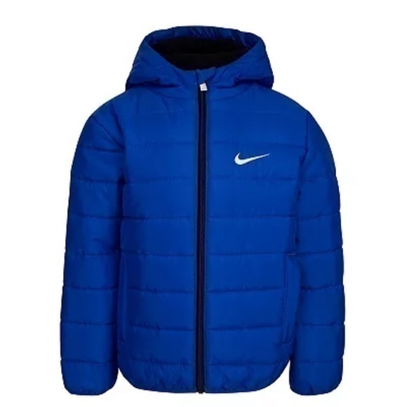 NEW NIKE Royal Blue Full-Zip Puffer Coat - Picture 1 of 9